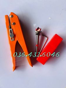 KÌM BẤM NẸP CHE LỖ CAM 15mm + 1 MŨI KHOAN MỒI 15 CÓ CỬ CHẶN