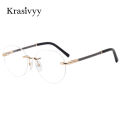 Krasivyy Rimless Glasses Frame Women Pure Titanium Myopia Optical Prescription Eyeglasses Men 2021 New Vintage Round Eyewear. 