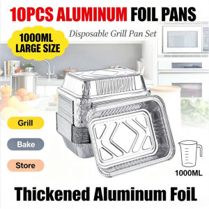 10PCS Aluminum Foil Tray With Lid Thickening Loaf Pan Food Grade ISO Certified Rectangle/Solo Pan
