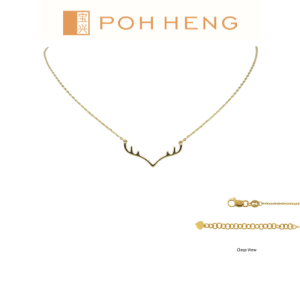 Poh Heng Jewellery 22K Freestyle Antlered Love Necklace in Yellow Gold[Price By Weight]