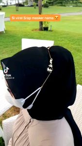 (BISA COD) PROMO! KONEKTOR HIJAB NAMA GOLD TITANIUM FASHION WANITA LAPIS EMAS ASLI