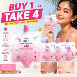 BUY 1 TAKE 4 FDA LBLS Milk Ultra White X40 Whitening Sunscreen SPF50+ PA+++ 50ml | Face & Body UV