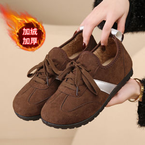 Free Shipping Flat-Soled Versatile Winter Shoes Soft-Soled Retro Casual Sneakers WomenS Shoes Fleece-Lined For Warmth Cotton Shoes