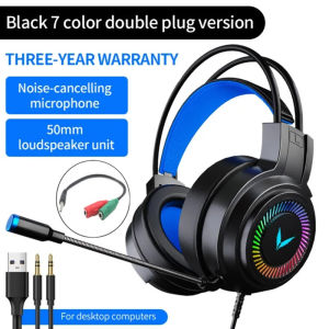 Gaming Headphones LED Wired Headset Noise Canceling With Microphone For PC Laptop Computer