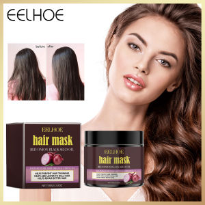 Eelhoe Red Onion Black Seed Hair Mask Hair Grouth Fast Onion Black Seed Essential Oils Oil Spray for Hair Care and Growth To Prevent Hair Loss Repairs Frizzy Make Hair Soft Smooth Deep Repair Keratin Hair Treatment for Hair Care