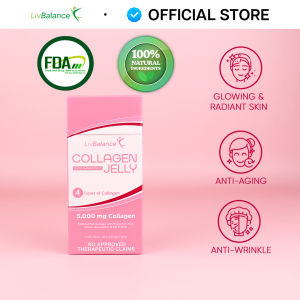 LivBalance Collagen Jelly (Total: 5 Sachets): Age-Defying Beauty with 4 Types of Collagen & Hyaluronic Acid