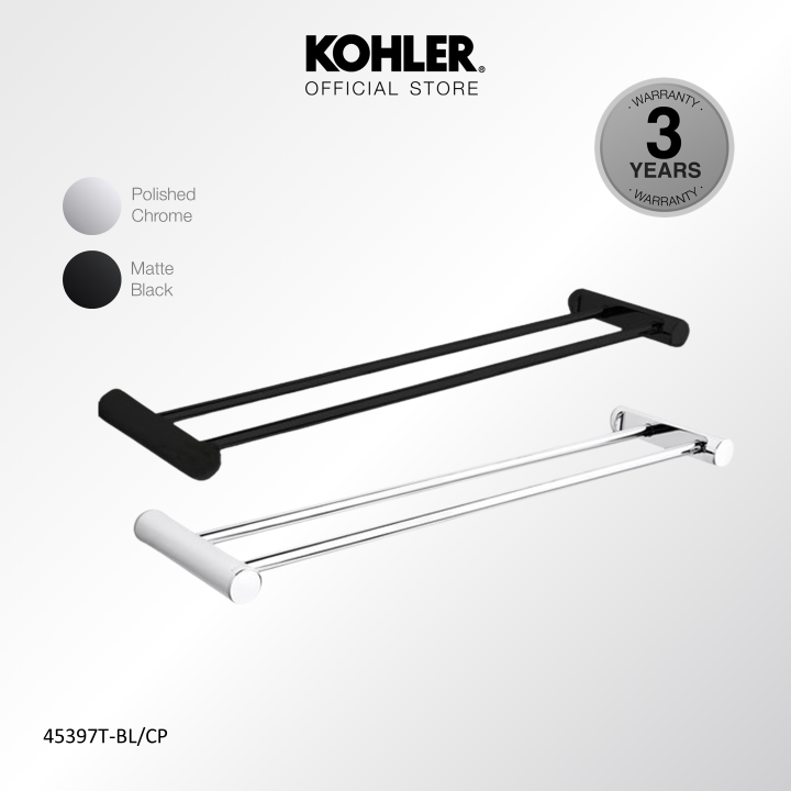 KOHLER 24" July Double Towel Bar Polished Chrome K45397TCP/ Matt