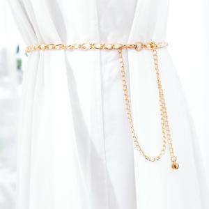TJS Ikat Pinggang Belt Rantai Slim Mutiara Model Bahan Metal Imitasi All Size Fashion Wanita SS284