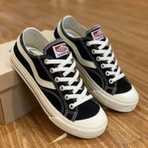 Sepatu Ventela Public Low Black Natural / Sepatu Sekolah Pria Wanita Trend Kekinian 2024