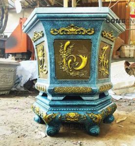 (Mẫu Mới) Khuôn chậu lục giác 58 cm kèm chân đôn mới đổ đáy