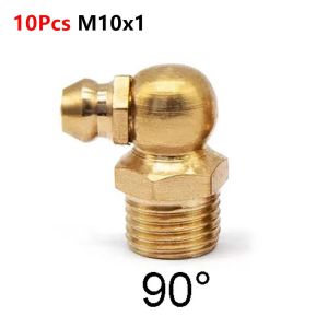 BETTERFORM 10Pcs M4-M20 Đầu nối mỡ bằng đồng thau Đồng thau Thẳng 45 độ 90 độ Đầu nối mỡ Zerk Bền bỉ Miệng phẳng và nhẵn Đầu phun mỡ dành cho máy móc xây dựng