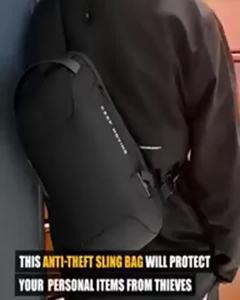 Sling Backpack USB Anti-Theft Mens Chest Bag Casual Shoulder Bag Crossbody Daypack