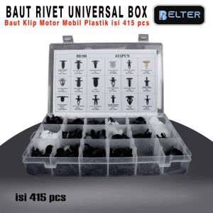 Set Baut Rivet 415 pcs Auto Fastener Clip Mixed Car Body Push Retainer Pin Rivet Bumper Mobil Alat