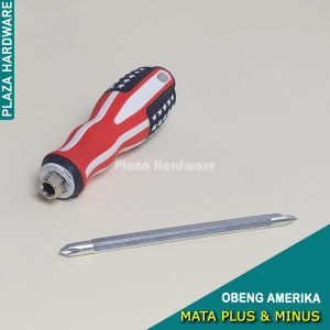 Obeng Amerika Mata Plus Minus Panjang 20 Cm Cod Bayar Di Tempat / Plaza Hardware