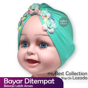 Turban bayi bunga pelangi tengah / Ciput baby lucu anak perempuan MBC-TB-02