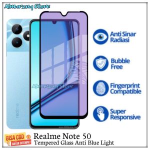 Tempered Glass Anti Blue Light Realme Note 50 Anti Gores Kaca Full Layar