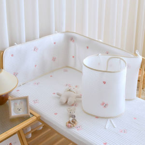 Summer Cool Tencel Baby Cot Bumper Mesh Anti-collision Protector Cradle Surround Safety Rail Fence