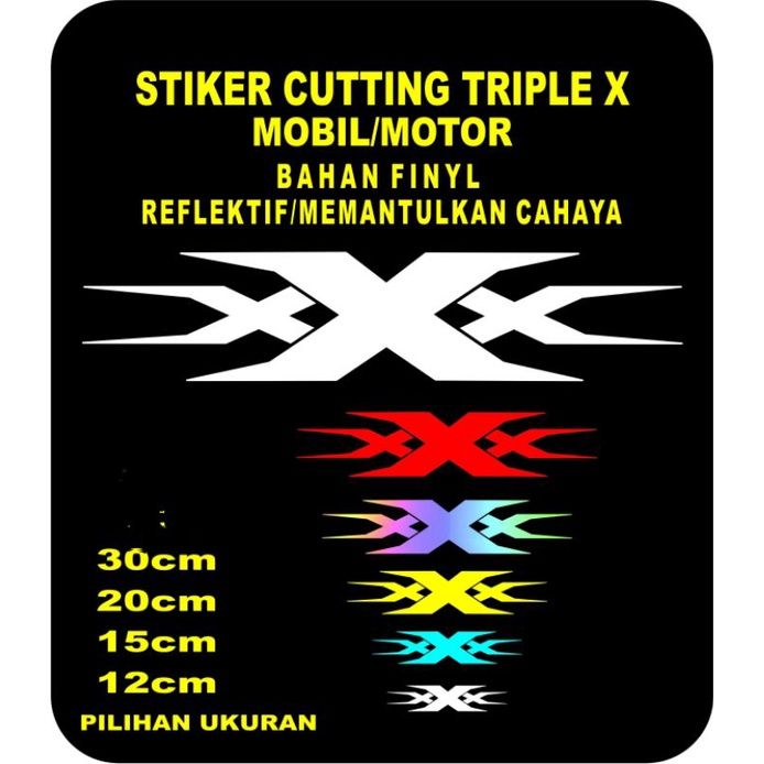 stiker cutting logo XXX aksesoris helm motor mobil keren viral reflektive 3d