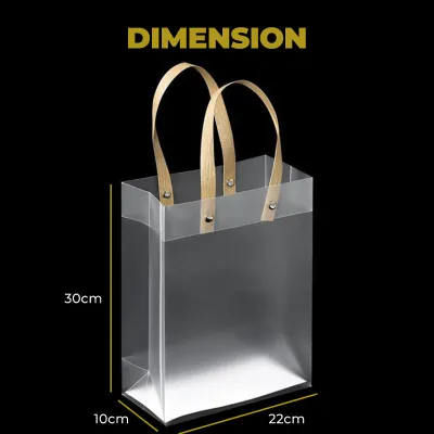 Plastic Bag for Gift with Handles Reusable PVC Packaging Transparent Bags for Birthday PartyWeddingCorporate EventMini GoodieDoor&Return Gift