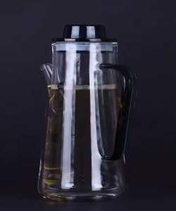 Household Kitchen draw bench oil bottle dispenser glass borosilicate Heat Resistant High Temperature Large Size Seal Leak-proof 油壶家用厨房防漏不挂油高硼硅玻璃油瓶刻度大容量油罐油醋调料瓶