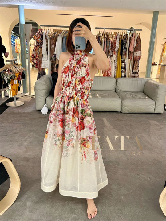 Zimmermann authentic sleeveless neck elastic waist long