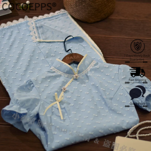 Cocoepps hàng ngày màu xanh có thể mặc phong cách Trung Hoa cổ nhỏ giảm béo sườn xám cách tân mới của Trung Quốc Mùa Xuân nữ và trẻ trung mùa hè cô gái