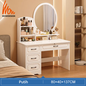 Dressing Table Meja Solek Dressing Table with LED Mirror Makeup Table Vanity Table Cosmetic Table Almari Solek Drawer Storage Table