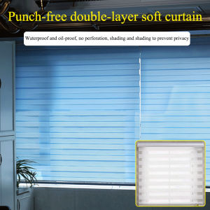 Free Shipping Punch-free Lifting Double-Layer Roller Blinds