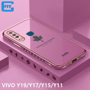 For VIVO Y01 / Y11 / Y12 / Y15 / Y17 Case Cover Maple Leaf Soft TPU Case Luxury Chrome Plating Square Cases . Special Price Phone Case