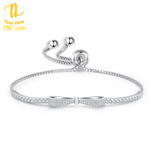 TINO TINO Gelang Serut U757 Bintang Zirkonia Kubik Aksesoris Fashion Wanita Silver Adjustable