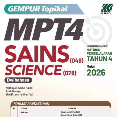 [UNIHON] SASBADI: KERTAS MODEL MPT4 MATRIKS PEMBELAJARAN [TAHUN 4] - LATEST JULY 2026