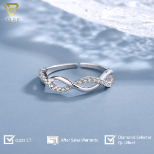 Lore Jewellery - Cincin Moissanite Lapis Emas 18K - Naura Moissanite Ring 0.01 Carat