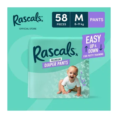 Rascals Pants MEDIUM Diaper Single - 58 pcs