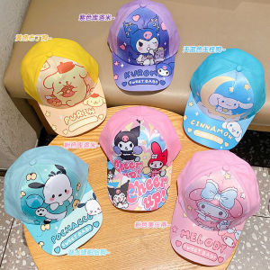 การ ์ ตูน Sanrio Hello Kitty Kuromi My Melody เด ็ กเบสบอลหมวก Hip Hop ตาข ่ าย Cinnamoroll Pochacco ป ้ องกันแสงแดดหมวกกันแดดชายหญิงกีฬาหมวก