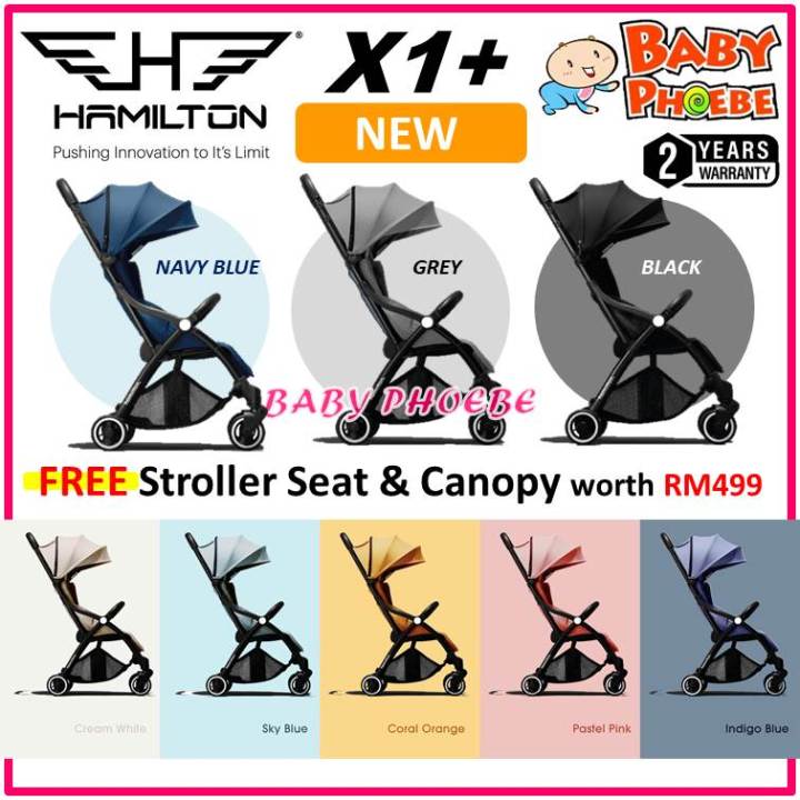 Hamilton X1 Plus Magic Fold Stroller (FREE Stroller Colour Pack - 1x Stroller Seat + Canopy) Baby Phoebe Auto Fold Stroller Hamilton X1+ Lightweight Hamilton New Version