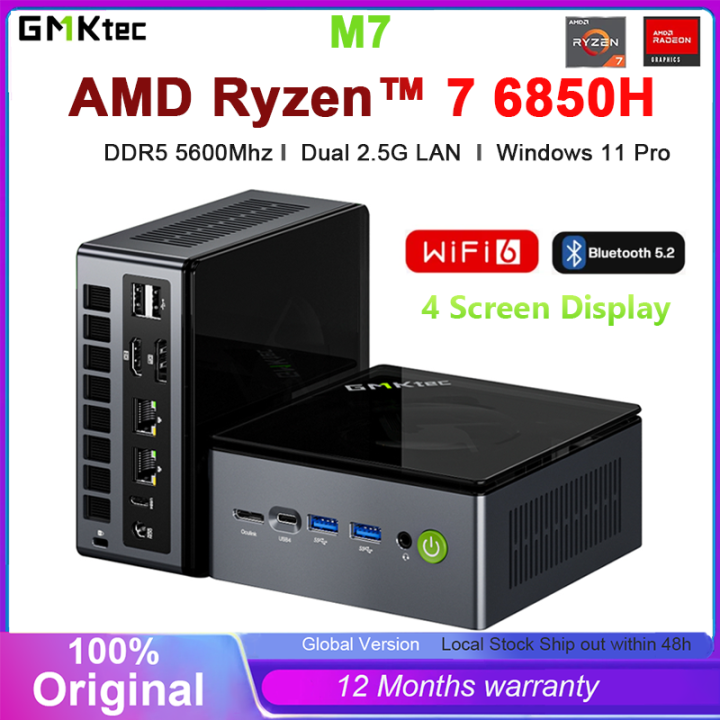 GMKtec M7 Ryzen 7 6850H Mini PC Windows 11 DDR5 5600MHz Pcie 3.0 NVMe ...