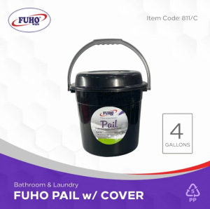 1 pc FUHO 16L Timba/ Pail with Cover for Bathroom Laundry #811