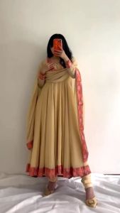 KURTI with Gown Pant and Dupatta MK854 KURTI (READY STOCK)