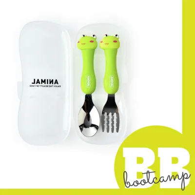 Cute Cartoon Animals Stainless Steel Fork and Spoon Set Children Travel Packed Utensils Set