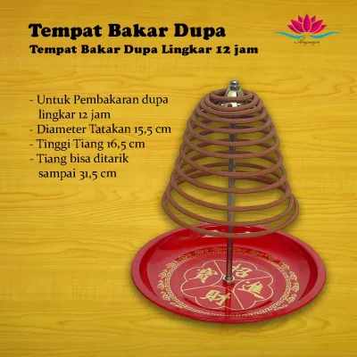 Tempat Pembakaran Dupa lingkar 12-24 Jam