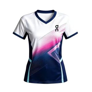 (Delivery within 1-3 days) Qn Knitwear Womens Running Knitwear V-neck Cycling Top Loose Short Sleeve Knitwear Breathable Speed Drying Knitwear