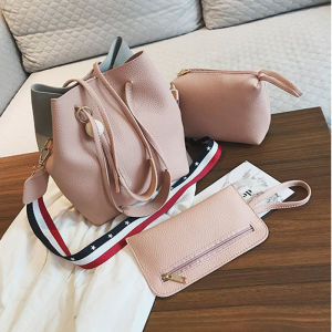 INV Fashion US Style 3 PCS Set 2 Way Tone Bucket Bag Sling Handbag Pouch Lady Fashion