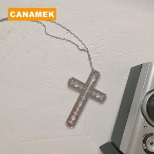 【CANAMEK】 Y2K Cross Blade Acrylic Pendant Necklace For Women Men Harajuku Clavicle Chain Aesthetic Jewelry