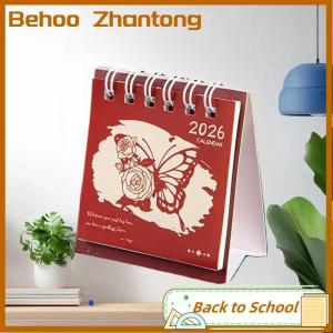Behoo 1pcs 2026 dễ thương capybara Panda bàn lịch xách tay Máy tính để bàn trang trí lịch trình kế hoạch Mini lịch văn phòng đồ dùng học tập