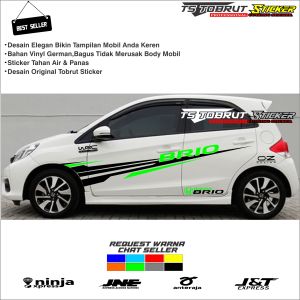 terbaru CUTING stciker mobil honda brio stciker list samping keren mobil brio unevesal semua mobil brio