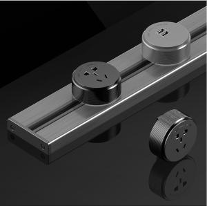 Biqio 50CM Track Socket Socketable Socketbar Electric Power Extender Wall Slide Outlet Rail for Kitchen Bedroom Desk Table Plus 1 Free Adapter Good Quality