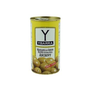 มะกอกเขียวสอดไส้แองโชวี่ YBARRA Green Olives Stuffed wih Anchovies 350 g.