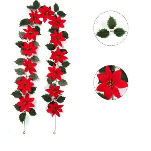 สวยงาม ดอกคริสต์มาส สํานักงาน ชอบตกแต่งวันหยุด พิถีพิถัน ตกแต่งบ้าน สถานที่ที่มีวัฒนธรรม ตกแต่งหวายคริสต์มาส ไม้แขวนผนังดอกคริสต์มาสจําลอง หลากหลาย ผู้บริโภค