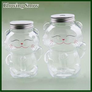 Blowing Dễ thương may mắn mèo nước chai trong suốt nước trái cây uống chai sữa trà Chai cà phê nước trái cây miệng có thể uống cốc