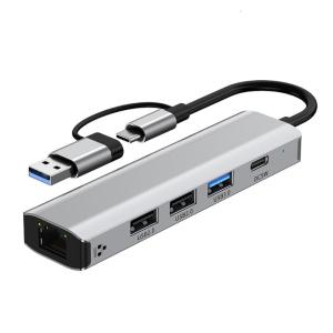 USB C HUB Multiport Adapter Type C USB3.0 Data Transfer 100mbps/1000mbps Ethernet RJ45 Docking Station for Laptop
